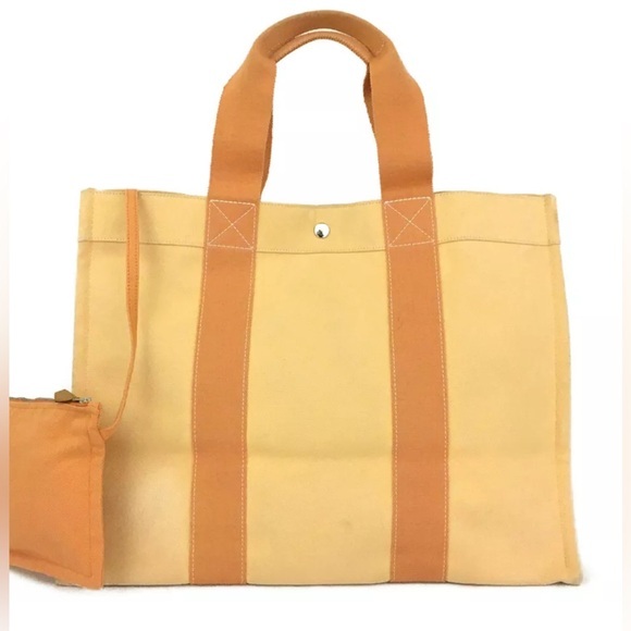 Hermès Bora Bora GM Tote Bag – Authentic Orange Canvas Luxury Tote With Pouch - Picture 1 of 15
